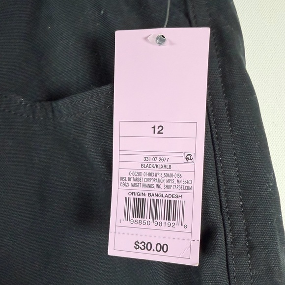 Wild Fable Low Rise Carpenter Pants, Women, 4-12, Black - Picture 6 of 16